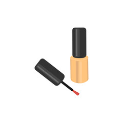 Obraz premium Nail polish bottle banner design. Stock vector illustration. For nail bar, beauty salon, manicurist, stickers and social media.