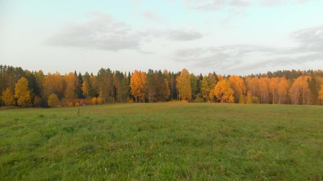 Ruskeala mountain park in Karelia in autumn.