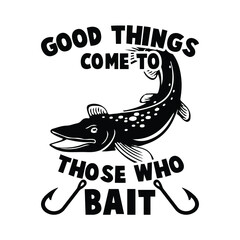 Funny Quote Fishing text and illustration