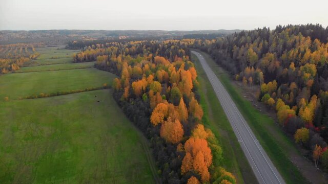 Ruskeala mountain park in Karelia in autumn.