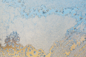 Abstract frosty pattern on glass, background texture