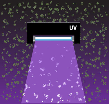 UV light killing harmful germs, EPS 8 vector illustration, no transparencies 