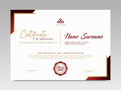 Modern Design Certificate. Certificate template awards diploma background vector modern design simple elegant and luxurious elegant. layout horizontal in A4 size