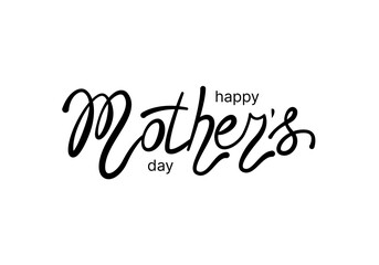 Happy Mother's Day vector calligraphy on white background.