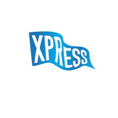 Express flag distort gradient fast banner flyer icon logo