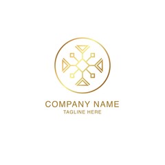 Lotos logo. business finance. Luxury retro celtic ornamental. Cosmetics, Spa, Beauty salon, vintage, Boutique vector logo. Royal Jewelry, Yoga, Premium Logo. Scottish, Geometric design illustration.