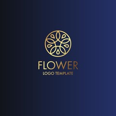 Beautiful flower gold luxury decoration vector logo