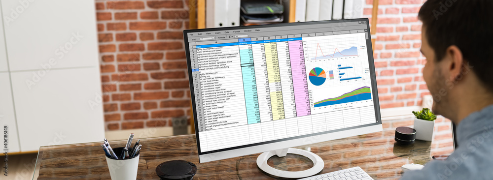 Poster Data Analyst Using Charts And Graphs