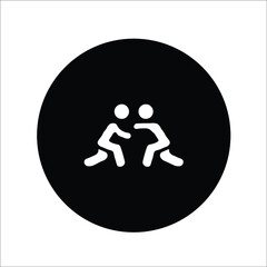 two man silhouettes fighting icon