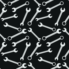 Wrench seamless pattern. Vector illustration.