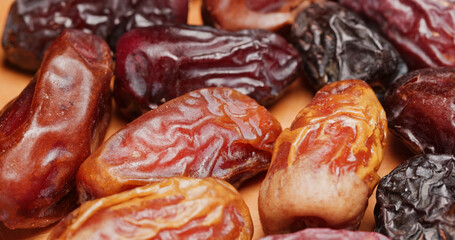 Palm dates fruit close up