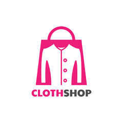 cloth shop logo design vector illustration
