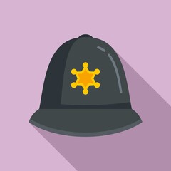 Naklejka premium Police helmet icon. Flat illustration of police helmet vector icon for web design