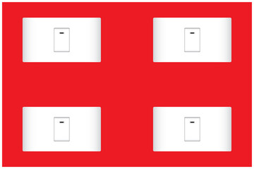 Power switch on red background vector design