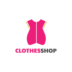 clothes shop logo design vector illustration