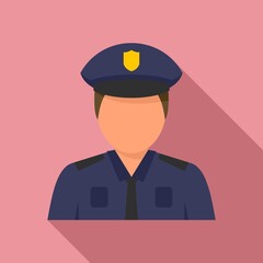 Policeman cop icon. Flat illustration of policeman cop vector icon for web design