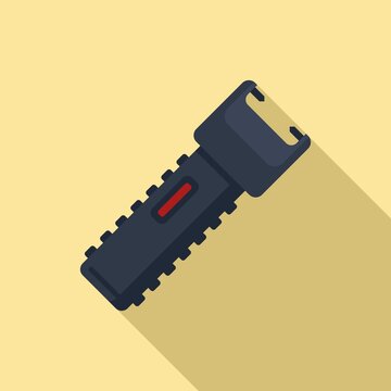 Policeman electroshocker icon. Flat illustration of policeman electroshocker vector icon for web design