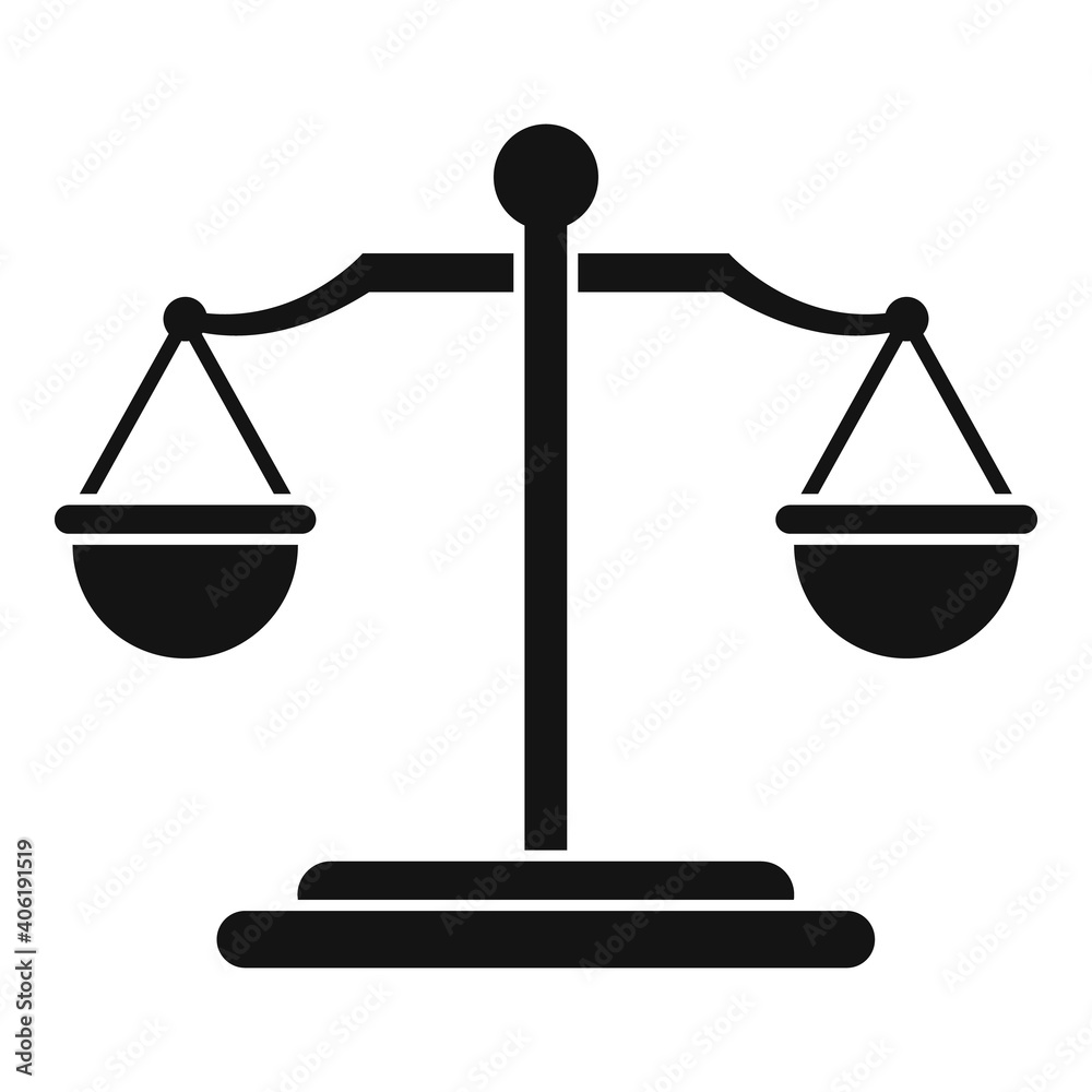 Poster judge balance icon. simple illustration of judge balance vector icon for web design isolated on whit