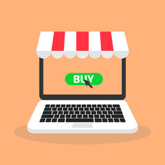 Online shoping. Modern vector concept of home shopping. Vector illustration.