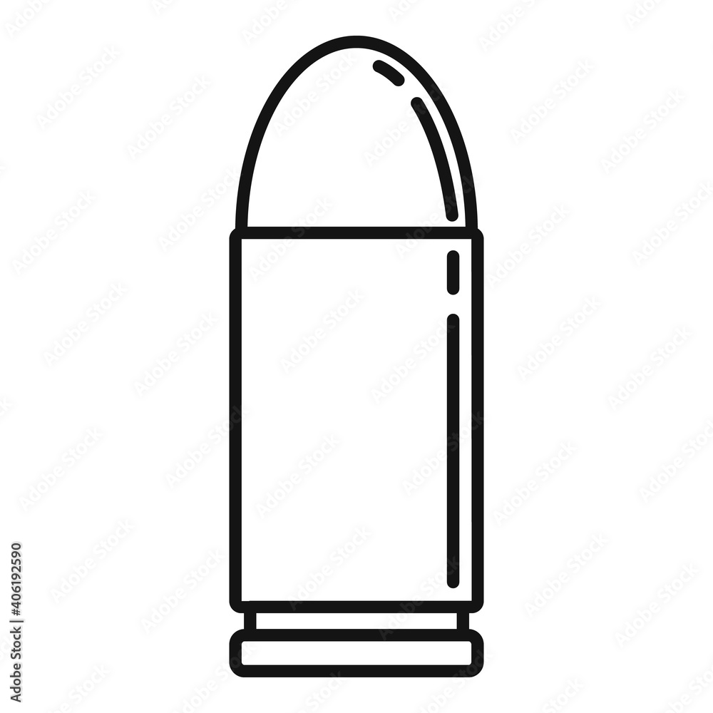 Poster pistol bullet icon. outline pistol bullet vector icon for web design isolated on white background