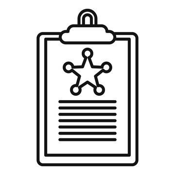 recommend clip art: Policeman clipboard icon. Outline policeman clipboard vector icon for web design isolated on white background