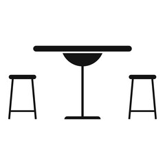 Street cafe table icon. Simple illustration of street cafe table vector icon for web design isolated on white background