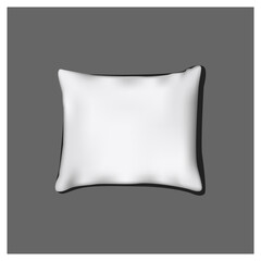 Isolated mockup of white pillow.