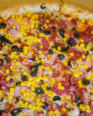 closeup of pizza