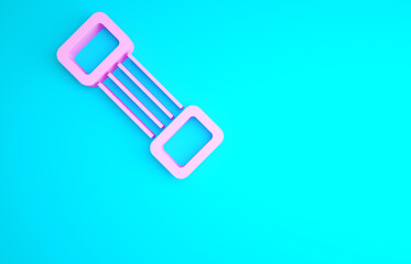 Pink Chest expander icon isolated on blue background. Minimalism concept. 3d illustration 3D render.