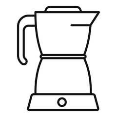 Coffee kettle icon. Outline coffee kettle vector icon for web design isolated on white background