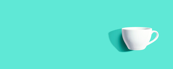 A cup of coffee with drop shadow - flat lay