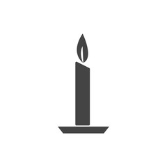 Candle icon. Vector illustration antique candle on white isolated background.