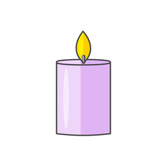Candle icon. Vector illustration antique candle on white isolated background.