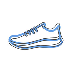 Vector icon sports shoes sneakers on cartoon style on white isolated background.