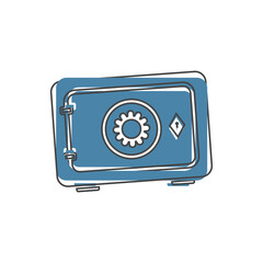 Safe vector icon on cartoon style on white isolated background.