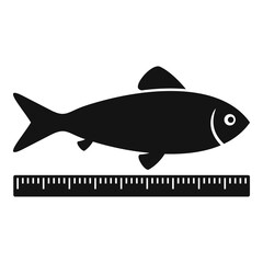 Farm fish length icon. Simple illustration of farm fish length vector icon for web design isolated on white background