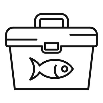 recommend clip art: Fishing tool box icon. Outline fishing tool box vector icon for web design isolated on white background
