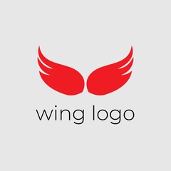 Wings logo design inspiration. red color, simple and elegant. vector illustration