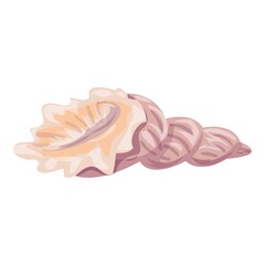 Sea beach shell icon. Cartoon of sea beach shell vector icon for web design isolated on white background