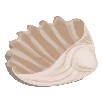 Pearl sea shell icon. Cartoon of pearl sea shell vector icon for web design isolated on white background
