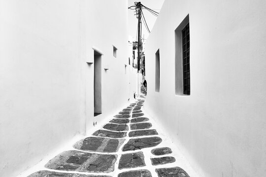 Street in Mykonos island in Greece