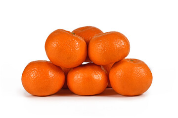 Whole mandarin fruits isolated on white background