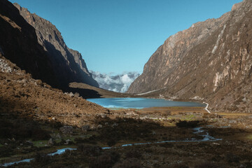 Llanganuco Lagoon in Huascaran National Park, Cordillera Blanca, Peru.