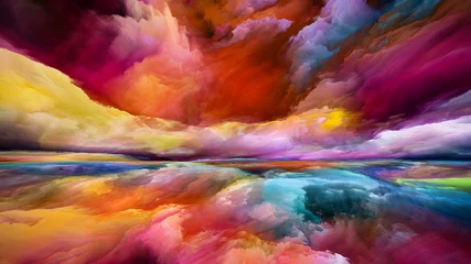 Foto auf Acrylglas Gemixte farben Acceleration of Land and Sky