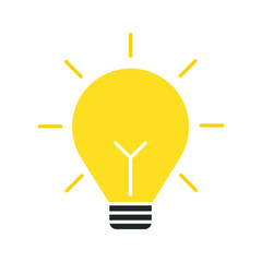 lamp icon - light bulb vector illustration flat style in trendy design