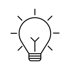 lamp icon - light bulb vector illustration flat style in trendy design