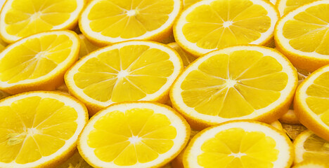 background of sliced lemon circles
