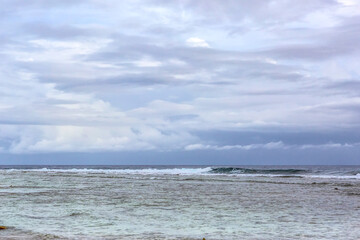 Paradise view of Tropical lagoon at Fakarava, Tuamotu Islands, French Polynesia, Pacific Ocean.