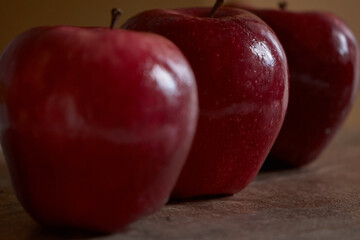 Bright red apples