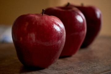 Bright red apples